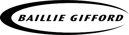 The words Baillie Gifford in black capital letters surrounded by a black oval