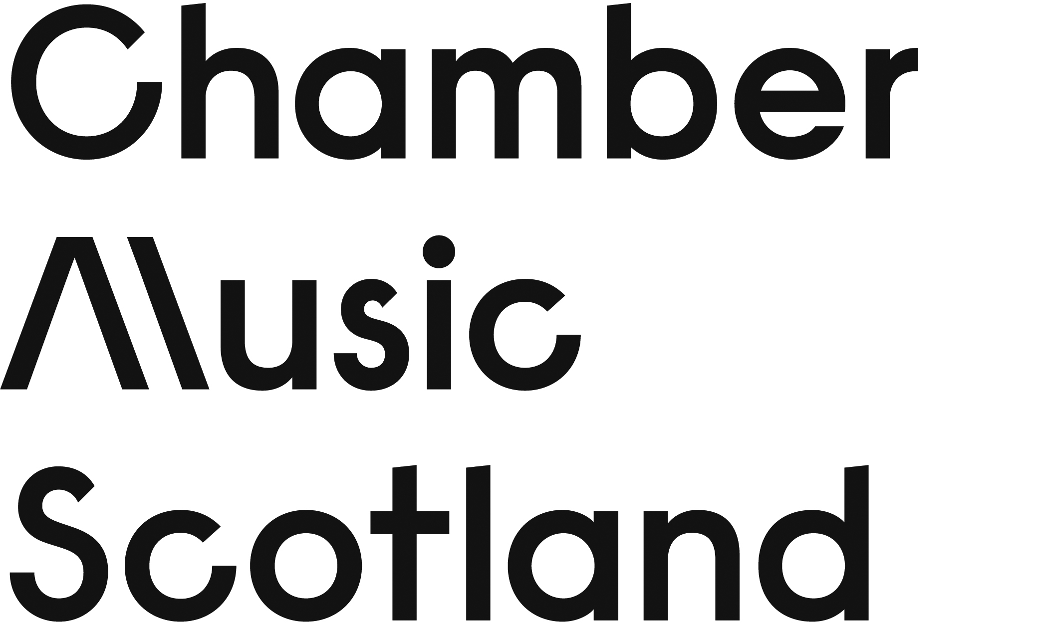 Logo is square with Chamber Music Scotland in black writing