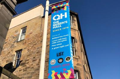 The Queen's Hall external banner August 2018