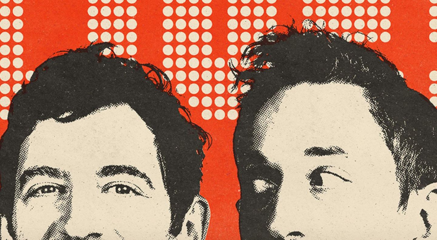 A drawing of the Elis James and John Robins faces.