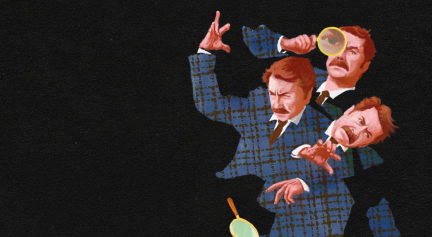 A cartoon drawing style image of three versions of Mike Wozniak