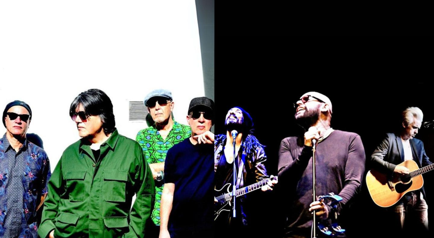 A split image with the Christians on the left and The Blow Monkeys on the right