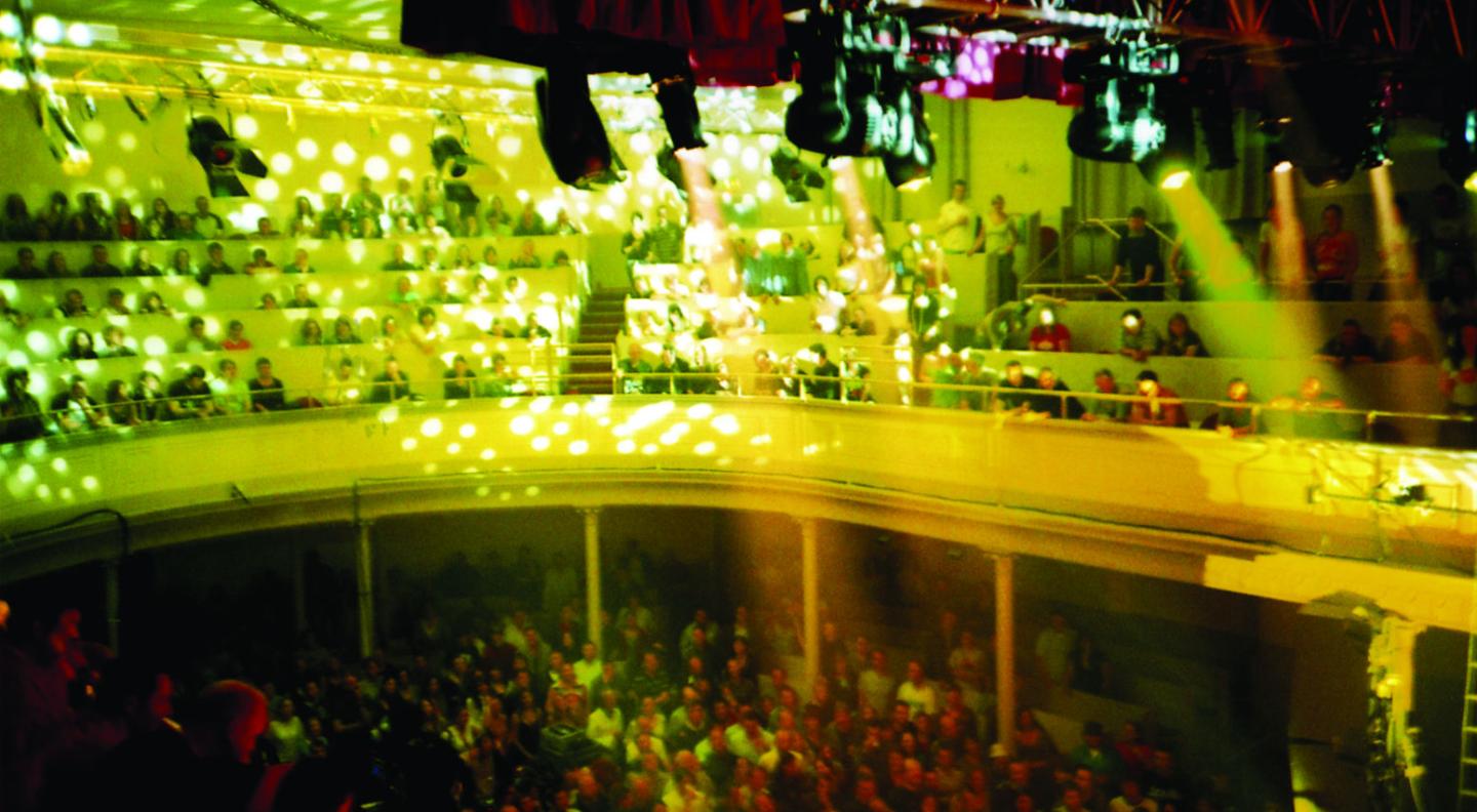 The Queen's Hall interior with crowd