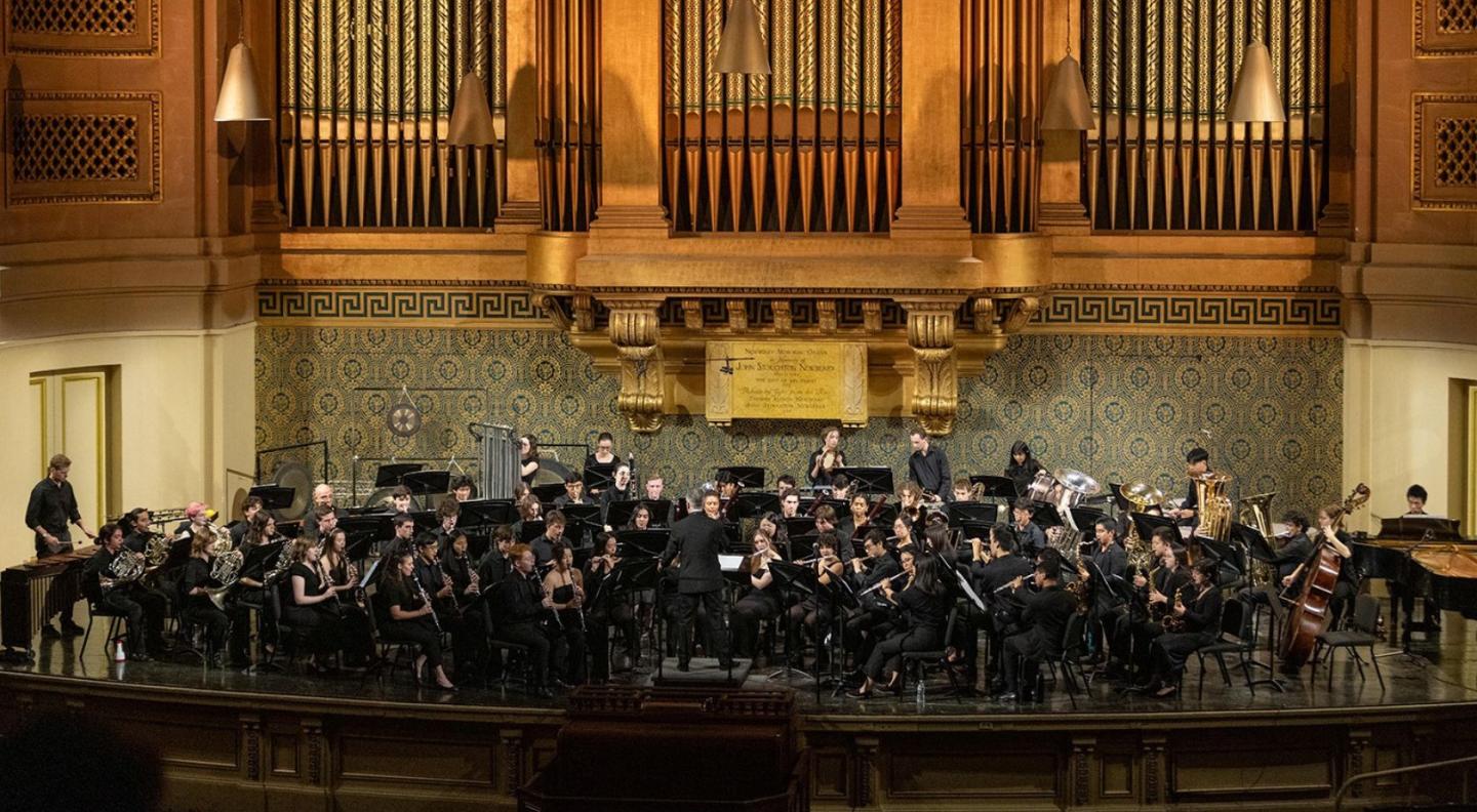 Yale Concert Band performing on stage