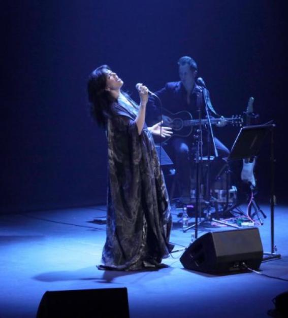 Singer Imelda May performing live on stage